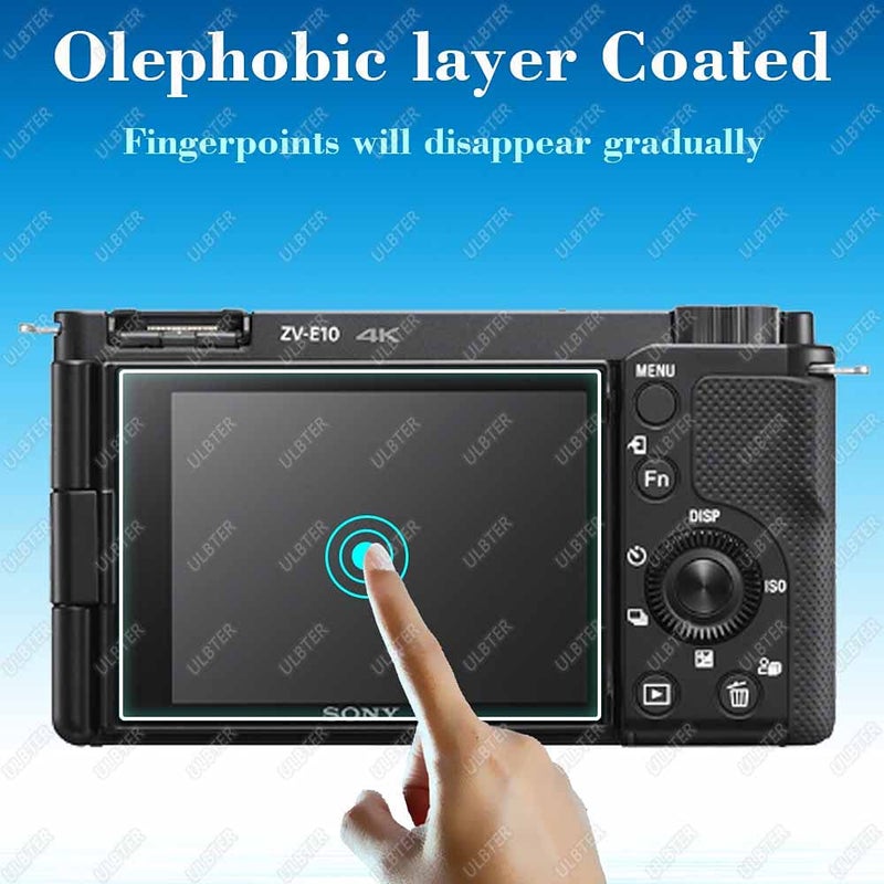 ULBTER Screen Protector for Sony Alpha ZV-E10 ZVE10 ZV-1F ZV1F ZV-1 II ZV-1 ZVI ZV1II [Not for ZV-E10 II]Camera & Hot Shoe Cover ,ULBTER 0.3mm 9H Hardness Tempered Glass Cover Anti-Scrach Anti-Bubble [3+2 Pack] - Image 4